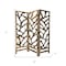 Homeroots 72" Brown Solid Wood Folding Three Panel Screen Room Divider 376797 - alternate 5