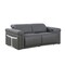 Homeroots 73in Dark Gray and Black Italian Leather Power Reclining Loveseat 720487 - alternate 9