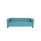 Homeroots 80" Teal Blue Polyester Sofa With Black Legs 530483 - alternate 5