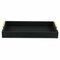 Homeroots 16in Black Wood And Linen Serving Tray With Handles 401792 - alternate 1