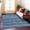 Homeroots 10' X 14' Blue And Gray Striped Washable Indoor Outdoor Area Rug 615841 - alternate 9