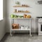 Flash Furniture Reese 30in. x 48in. Work Table, SS Top Shelf, 4in. Backsplash, Adjustable Undershelf, 4 Casters NH-WT-3048-GG-B4-CAS-GG - alternate 7