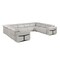 Homeroots Light Gray Italian Leather Power Reclining U Shaped Eight Piece Corner Sectional With Console 634681 - alternate 7