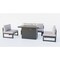 Leisuremod Chelsea 5-Pc Aluminum Sectional & Fire Pit Set, Weather-Resistant, 6-Person CSFBL-4BG - alternate 1