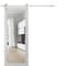 Sartodoors Sturdy Barn Door Clear Tempered Glass, Lucia 2166 White Silk, 6.6FT Silver Rail Hangers Heavy Hard LUCIA2166BD-S-WS-32 - alternate 1