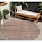 Homeroots 8' Coral And Black Round Striped Washable Indoor Outdoor Area Rug 605767 - alternate 1