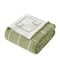 Homeroots 50" X 60" Green and White Fleece Knitted Geometric Plush Throw Blanket 535292 - alternate 1