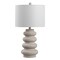 Jonathan Y Juniper 26" Modern Minimalist Resin Stacked Ovoid LED Lamp, Antique White JYL5506A - alternate 7