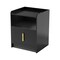 Homeroots 18" Black Wood Lighted Two Drawer Nightstand with USB Port and Integrated Tech 564932 - alternate 1