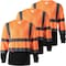 Protectx Long Sleeve T-Shirt, Class 2, Type R, Polyester, Orange, M, 3 PK ST-150LS1-OR-M-03 - alternate 1