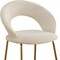 Homeroots White and Gold Boucle and Metal Curved Back Dining Side Chair 719661 - alternate 4