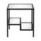 Homeroots 22" Black And Clear Glass And Steel Square End Table With Two Shelves 544210 - alternate 6