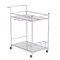 Homeroots 29in Silver Metal and Mirrored Glass Rolling Bar Cart With Wine Storage 402582 - alternate 7