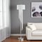 Homeroots 66" Clear And Silver Crystal And Metal Floor Lamp With White Linen Drum Shade 569598 - alternate 1