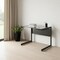 Homeroots 33" Clear and Black Glass and Stainless Steel Writing Desk 524927 - alternate 10