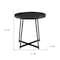 Homeroots 21.66" X 21.66" X 22.05" Round Side Table In Black Ash Wood And Black 370461 - alternate 5