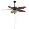 Jonathan Y Poinciana 52" 3-Light Coastal Bohemian Iron/Wood Palm Leaf LED Ceiling Fan w/ Pull Chain, Dark Brown JYL9720B - alternate 11