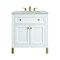 James Martin Vanities Chicago 30 in. Single Vanity, Glossy White, w/ 3 CM Victorian Silver Silestone Top 503-V30-GW-3VSL - alternate 1