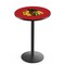 Holland Bar Stool Co 42" Blk Wrinkle Chicago Blackhawks Pub Table, 36" dia. Top L214B4236ChiHwk-R - alternate 1