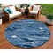 Homeroots 8' Navy Blue And Blue Round Abstract Washable Indoor Outdoor Area Rug 609258 - alternate 1