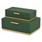 Homeroots Set of Two Green And Gold Striped Nesting Storage Boxes With Lids, 2PK 712924 - alternate 8