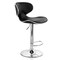Elama 2 Piece Slim Faux Leather Adjustable Bar Stool in Black with Chrome Base ELM-723-BLK - alternate 9