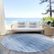 Homeroots 8' Navy Blue And Sky Blue Round Abstract Washable Indoor Outdoor Area Rug 587400 - alternate 7
