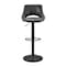 Homeroots Set of Two 32" Black Faux Leather And Steel Swivel Low Back Adjustable Height Bar Chairs 524973 - alternate 1