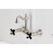 Kingston Brass Two-Handle Wall Mount Bridge Kitchen Faucet, Brushed Nickel KS2448PKX - alternate 6