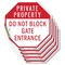 Signmission Private Property Do Not Block Gate, 4 inch X 4 inch, Vinyl Decal, 5PK OC-D-5PACK-4-134 - alternate 1