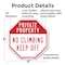 Signmission Private Property No Climbing Keep O, 6 Inch X 6 Inch, Plastic Sign OC-P-6-146 - alternate 7