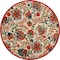 Homeroots 5' Red Gold Teal Blue And Green Round Floral Indoor Outdoor Area Rug 548148 - alternate 1