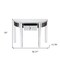 Homeroots 39" Silver Mirrored Glass Half Moon Console Table With Drawer 568869 - alternate 8