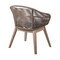 Homeroots 27" Gray and Natural Wood Solid Wood Outdoor Dining Chair with Gray Cushion 490225 - alternate 3
