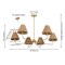 Jonathan Y Pauline 38" 6-Light Coastal Contemporary Adjustable Swooping Arm Candle-Style Metal w/Rattan Shades JYL9557B - alternate 8