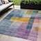Homeroots 5' X 8' Blue Green And Purple Abstract Washable Indoor Outdoor Area Rug 604283 - alternate 1