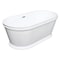 Kingston Brass 60" Acrylic Oval Double Ended Pedestal Tub with Drain, No Faucet Drillings, Glossy White VTPDE602922 - alternate 1