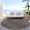 Homeroots 8' Coffee And Ivory Round Geometric Washable Indoor Outdoor Area Rug 605586 - alternate 8