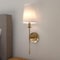 Vaxcel Camden 1 Light Gold Natural Brass Wall Sconce Fixture White Linen Fabric Shade, LED Compatible W0448 - alternate 1