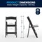 Flash Furniture HERCULES Black Indoor/Outdoor Lightweight Wood Look Resin Folding Event Chair with Slatted Seat LE-L-1-BK-SLAT-GG - alternate 10