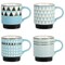 Mr. Coffee Primevalley 4 Piece 14 Ounce Stackable Assorted Wax Relief Triangle Design Mug Set 136957.04R - alternate 1