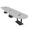 Skutchi Designs Racetrack Conference Table With Power, 48 in W, 192 in L, Grey HAR-RAC-48X192-DOU.BK-U779-EBLK - alternate 1