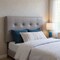 Homeroots Gray Faux Leather Upholstered Twin Headboard 490173 - alternate 4