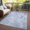 Homeroots 5' X 8' Sky Blue And Denim Blue Floral Washable Indoor Outdoor Area Rug 583131 - alternate 8