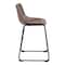 Homeroots Set of Two 24" Espresso and Black Faux Leather and Steel Counter Height Bar Chairs, 2PK 555764 - alternate 6
