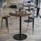 Flash Furniture 36" Round Tabletop, Seamless Surface Technology, Dark Brown with 24" Black Round Bar Height Base ST-RD36-WBR-TR24B-GG - alternate 9