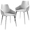 Leisuremod Sonnet Modern Dining Chair in Coconut White Fabric and Iron Legs, 2PK SC51W2 - alternate 1