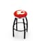 Holland Bar Stool Co 30" Blk Wrinkle Calgary Flames Swivel Bar Stool, Chrome Ring L8B2C30CalFla - alternate 1