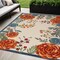 Homeroots 5' X 8' Ivory Blue Orange And Green Floral Indoor Outdoor Area Rug 545020 - alternate 7
