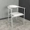 Leisuremod Kora Modern Leather Dining Arm Chair with Iron Legs in White KCW-21W - alternate 9